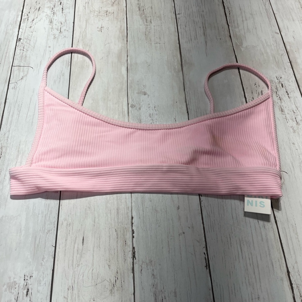 Gavin Ribbed Scoop Bikini Top in Love Pink by FRANKIES BIKINIS - Picture 4 of 6